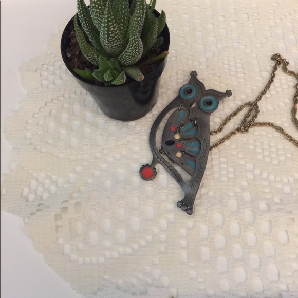 Vintage / Antique Owl Necklace - Picture 2 of 2